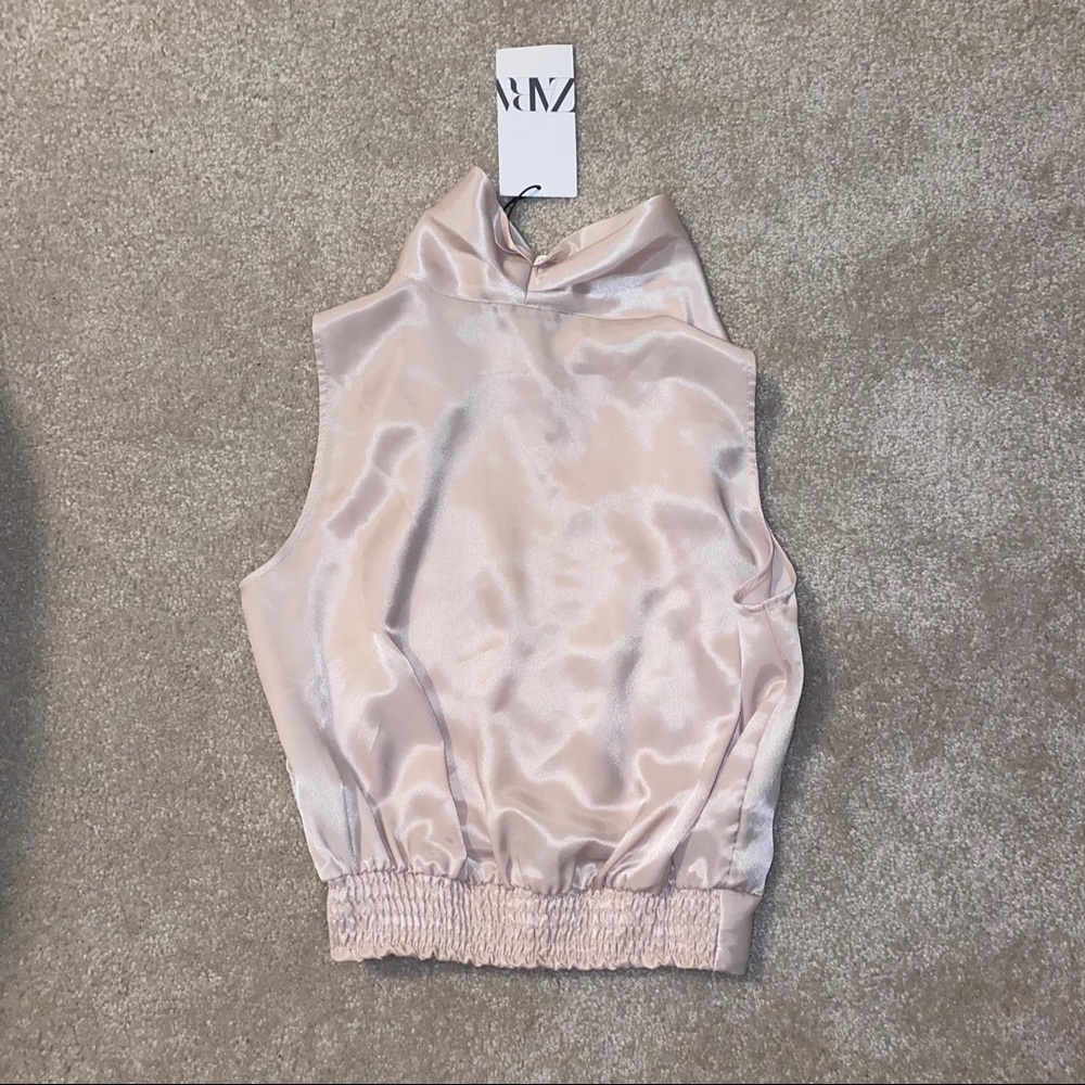ZARA SATIN EFFECT WRAP TOP - Picture 6 of 6